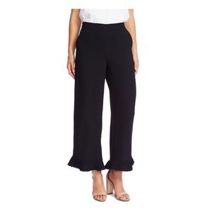CECE Womens Black Ruffled Capri Pants 12